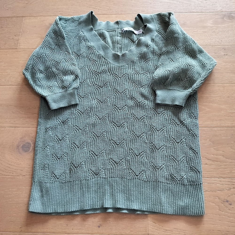 Cotton Green Knit Sweater